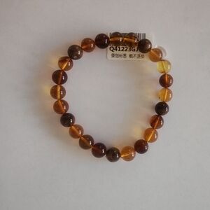Natural Burmese Amber Beaded Bracelet